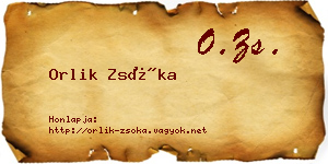 Orlik Zsóka névjegykártya